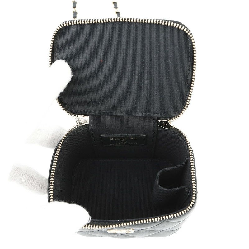 シャネル チェーンショルダーバッグ スモール バニティケース ラムスキン AP2198 CHANEL ポシェット 黒 ヴァニティ