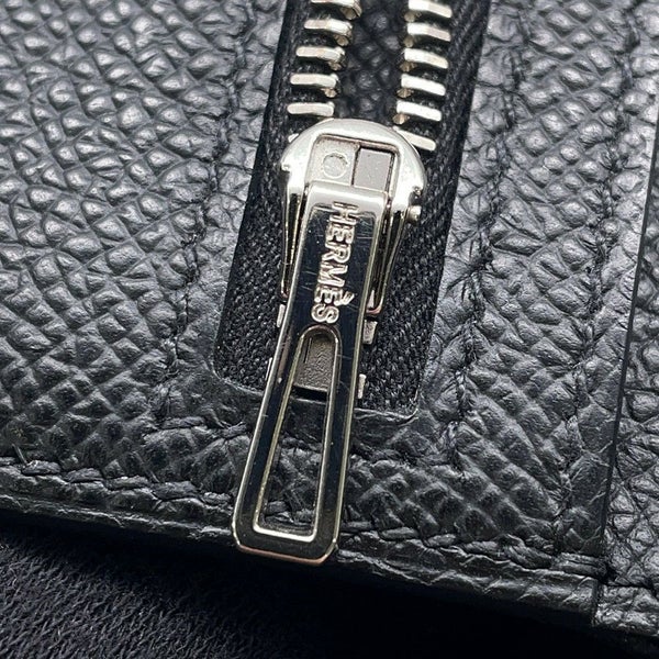 エルメス 二つ折り財布 ベアンコンパクト モノクローム ブラック/ブラック金具 エプソン U刻印 黒