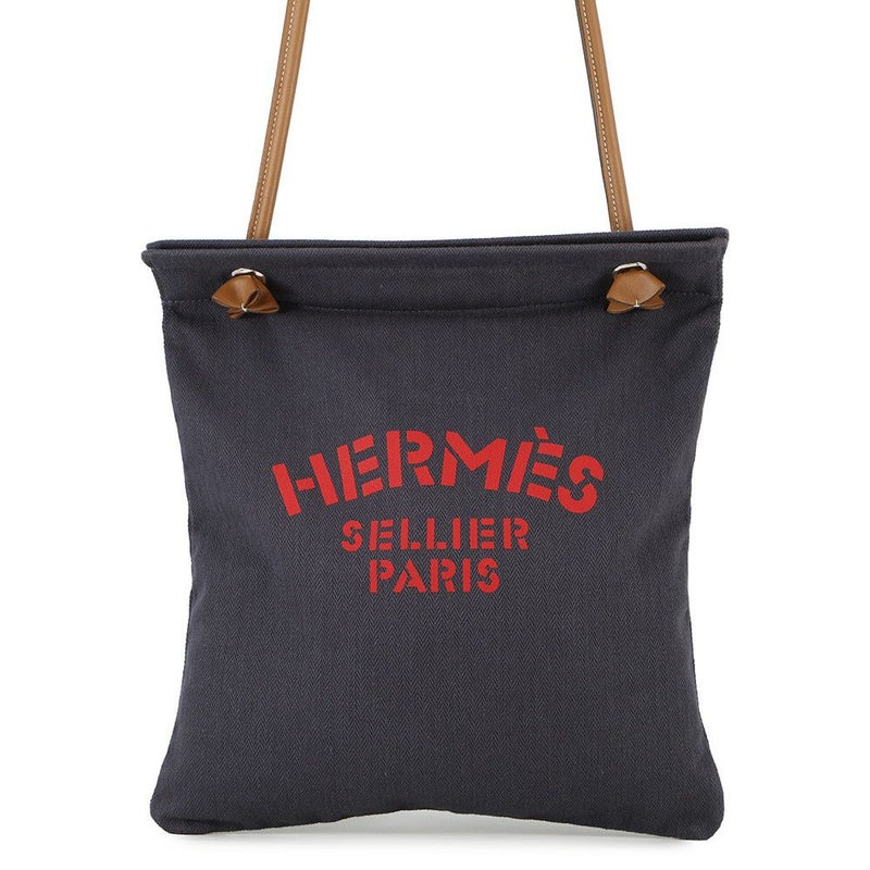 エルメス ショルダーバッグ サック アリーヌMM ブルーインディゴ/ゴールド/シルバー金具 トワルシェブロン/バレニア Y刻印