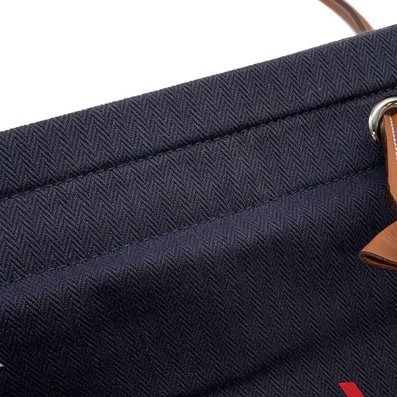 エルメス ショルダーバッグ サック アリーヌMM ブルーインディゴ/ゴールド/シルバー金具 トワルシェブロン/バレニア Y刻印