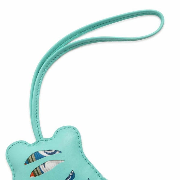 エルメス バッグチャーム プティアッシュ タイガー H ブルーアトール ラムスキン HERMES チャーム