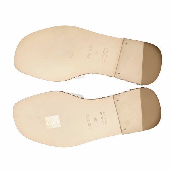 エルメス サンダル オラン トレッセ レディースサイズ36 HERMES 靴 白