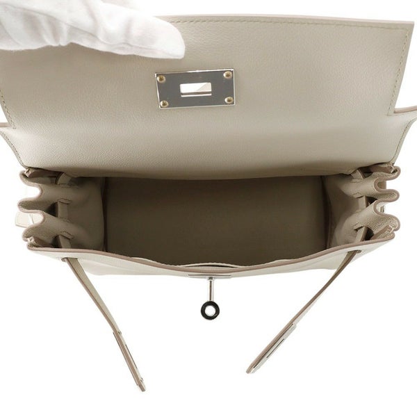 エルメス ケリーメッセンジャーPM ベトン/シルバー金具 エバーカラー B刻印 HERMES バッグ メンズ