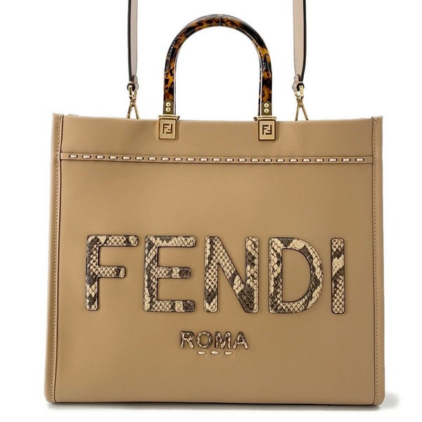フェンディ トートバッグ サンシャイン ミディアム レザー パイソン 8BH386 FENDI 2wayショルダー