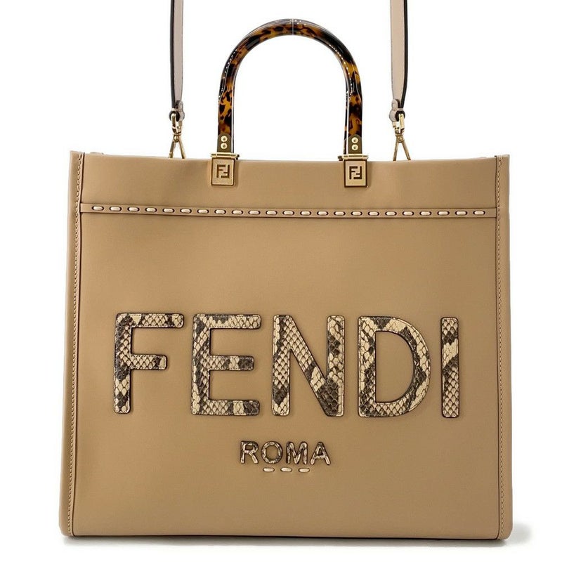 フェンディ トートバッグ サンシャイン ミディアム レザー パイソン 8BH386 FENDI 2wayショルダー