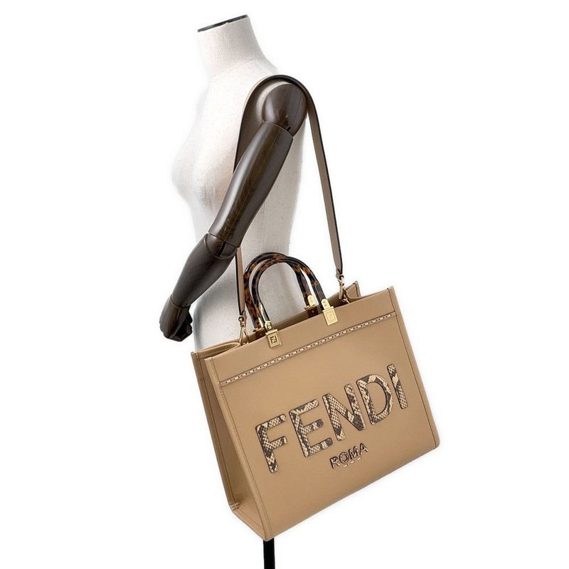 フェンディ トートバッグ サンシャイン ミディアム レザー パイソン 8BH386 FENDI 2wayショルダー