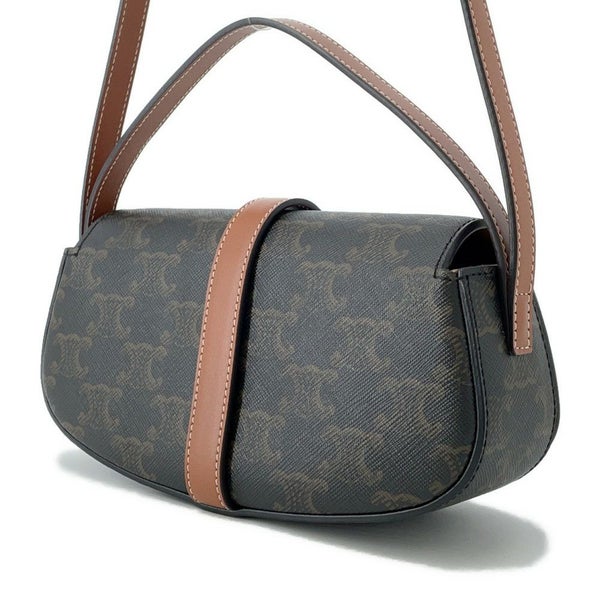 セリーヌ ハンドバッグ トリオンフ タブゥ SLG クラッチ PVC レザー 10I592 CELINE 2way ブラウン