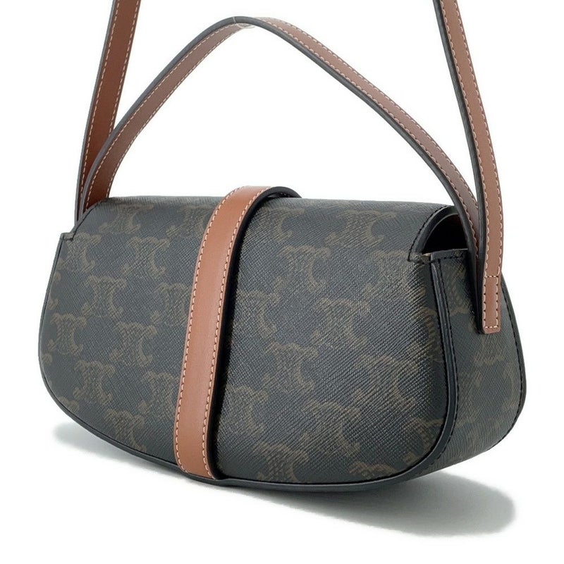 セリーヌ ハンドバッグ トリオンフ タブゥ SLG クラッチ PVC レザー 10I592 CELINE 2way ブラウン