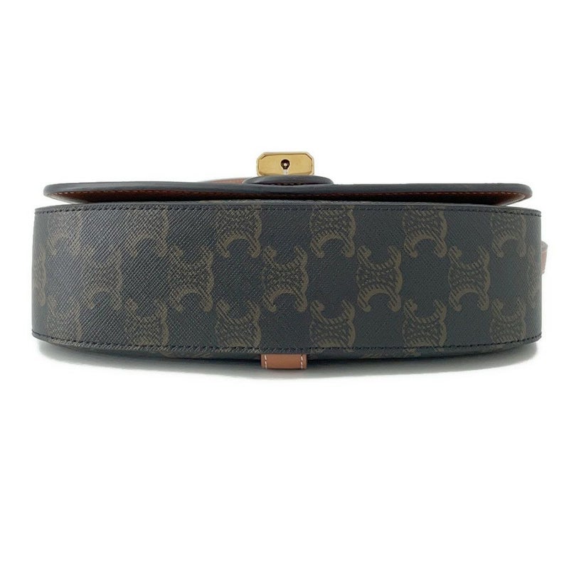 セリーヌ ハンドバッグ トリオンフ タブゥ SLG クラッチ PVC レザー 10I592 CELINE 2way ブラウン