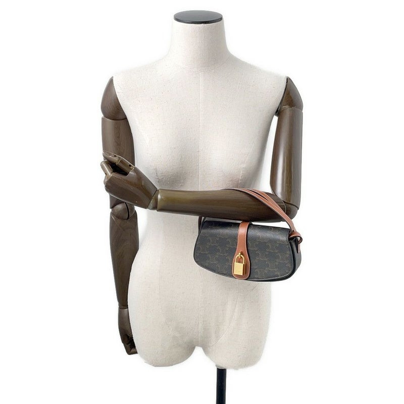 セリーヌ ハンドバッグ トリオンフ タブゥ SLG クラッチ PVC レザー 10I592 CELINE 2way ブラウン