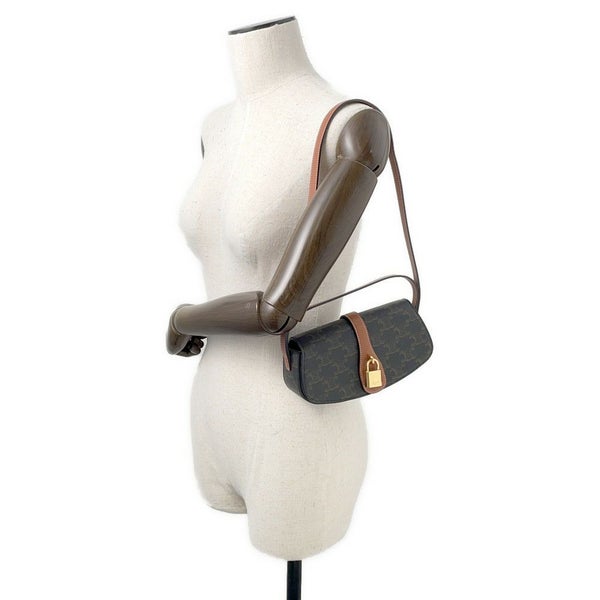 セリーヌ ハンドバッグ トリオンフ タブゥ SLG クラッチ PVC レザー 10I592 CELINE 2way ブラウン