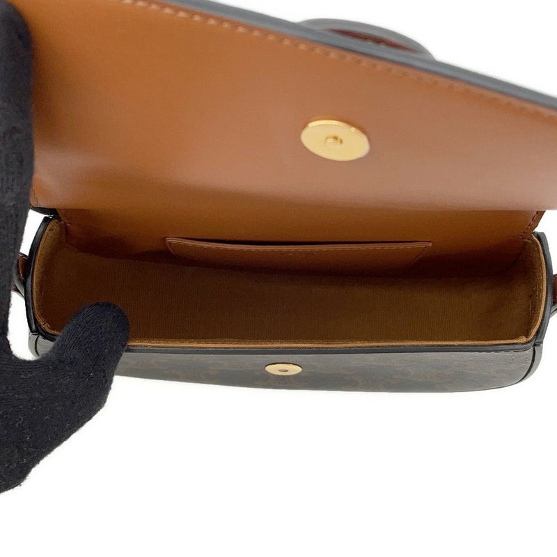 セリーヌ ハンドバッグ トリオンフ タブゥ SLG クラッチ PVC レザー 10I592 CELINE 2way ブラウン