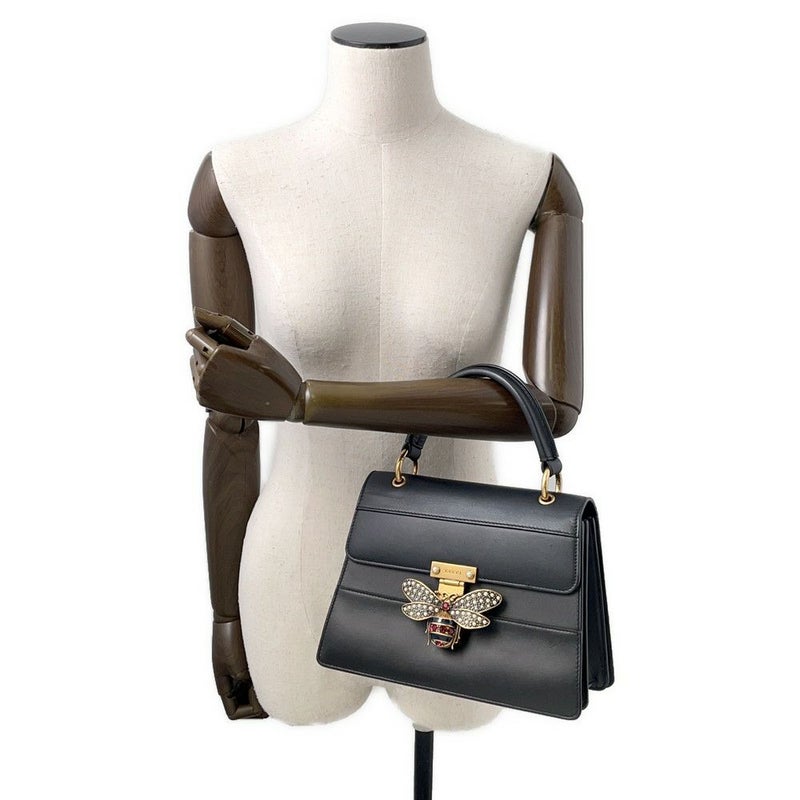 グッチ ハンドバッグ クイーンマーガレット レザー 476541 GUCCI 2wayショルダー 黒