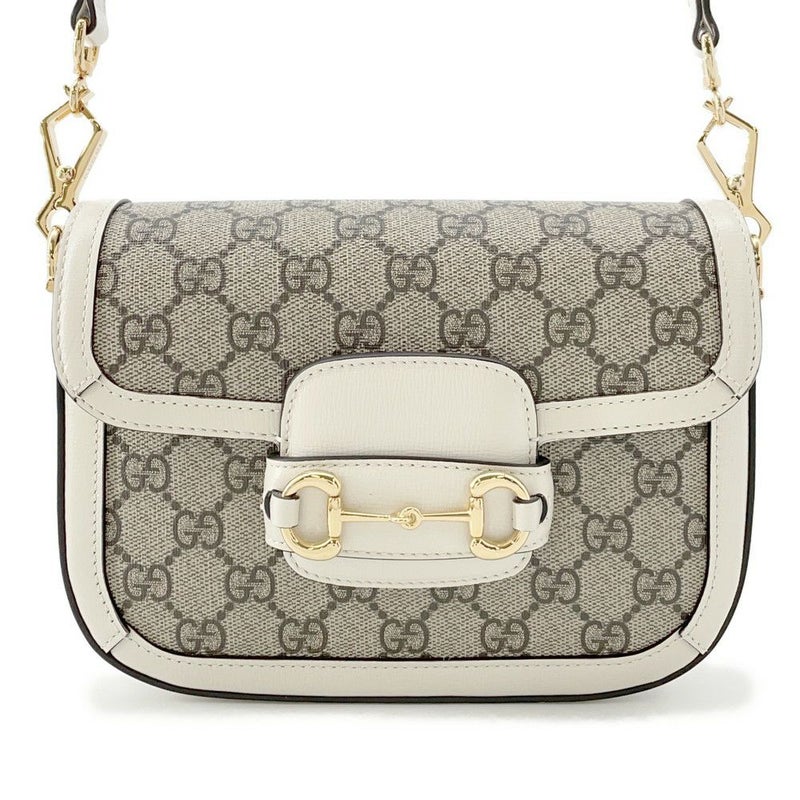 グッチ ショルダーバッグ ホースビット GGスプリーム PVC レザー 658574 GUCCI バッグ 白