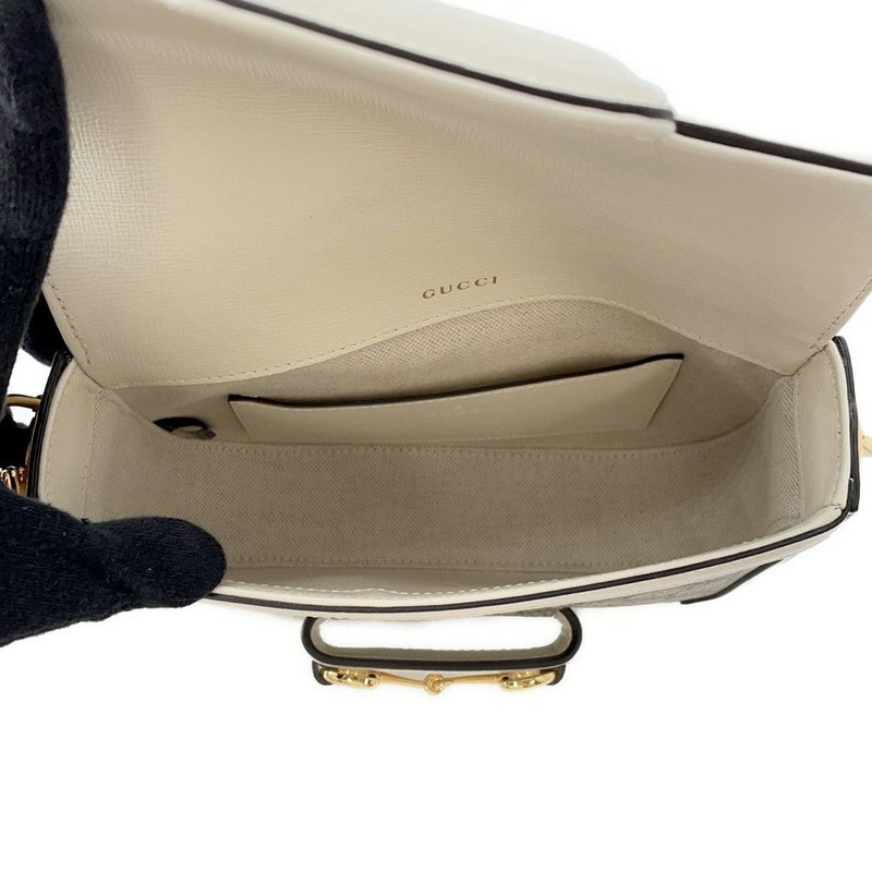 グッチ ショルダーバッグ ホースビット GGスプリーム PVC レザー 658574 GUCCI バッグ 白