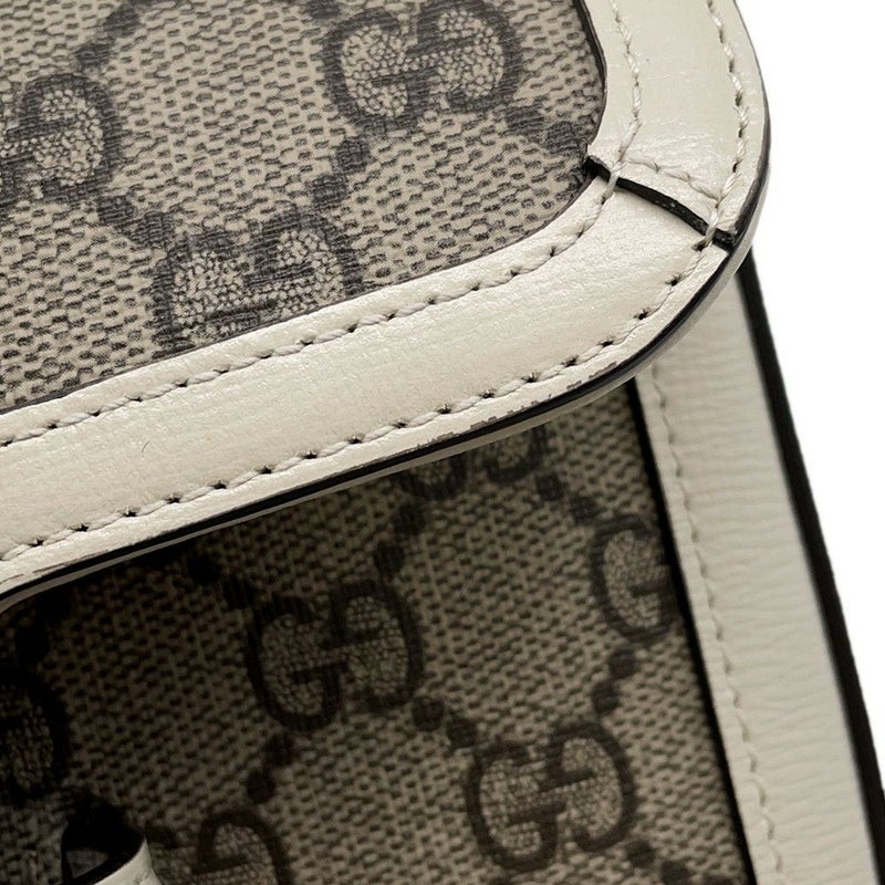 グッチ ショルダーバッグ ホースビット GGスプリーム PVC レザー 658574 GUCCI バッグ 白