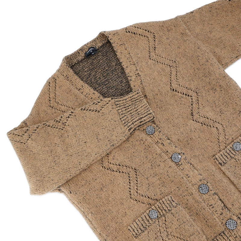 シャネル カーディガン ココマーク ウール カシミヤ ラインストーン レディースサイズ38 P72908 CHANEL トップス