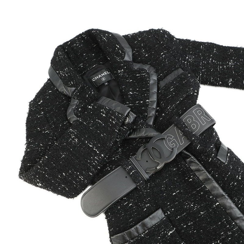 シャネル コート ツイード レディースサイズ38 P57222 CHANEL アウター 黒