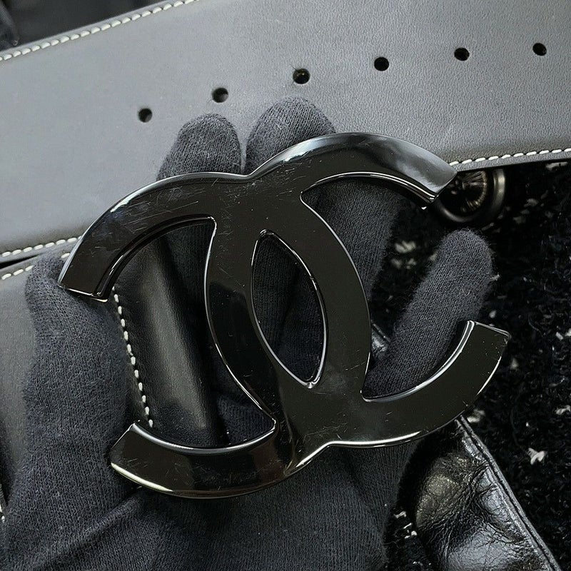 シャネル コート ツイード レディースサイズ38 P57222 CHANEL アウター 黒