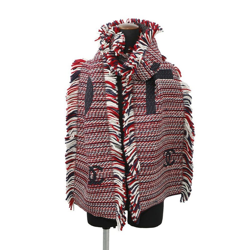 シャネル マフラー ココマーク ロゴ ウール シルク CHANEL ストール