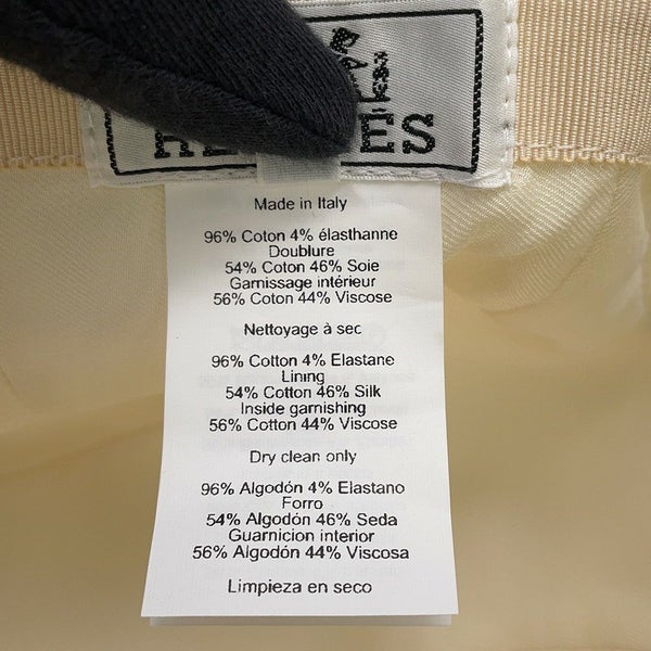 エルメス キャップ デイヴィス エミール コットン サイズ57 HERMES デイビス 帽子 白