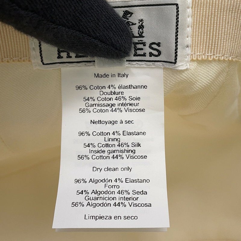 エルメス キャップ デイヴィス エミール コットン サイズ57 HERMES デイビス 帽子 白