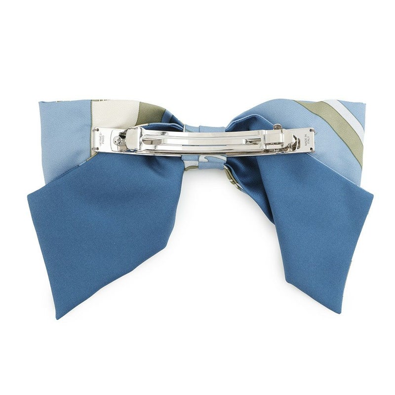 エルメス バレッタ グルネル エクスリブリス EX-LIBRIS シルク HERMES ヘアアクセサリー リボン