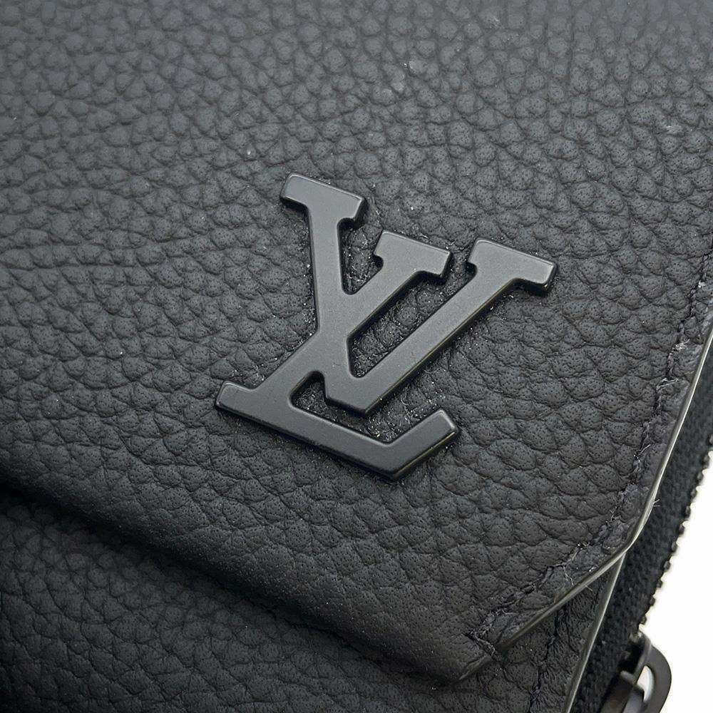 【未使用に近い】ルイヴィトン アエログラム パイロット 三つ折り財布 ブラック ルイヴィトン 三つ折り財布 アエログラム ポルトフォイユ・パイロット