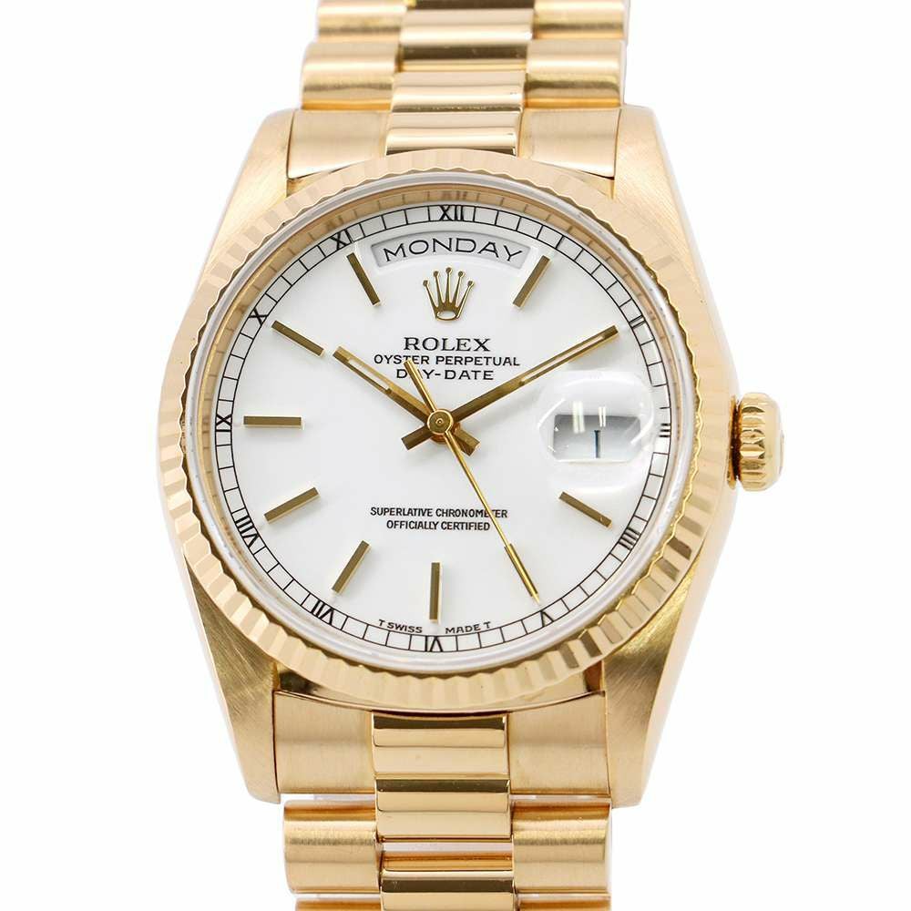 ロレックス デイデイト K18YG L番 18238 ROLEX 腕時計 白文字盤 安心