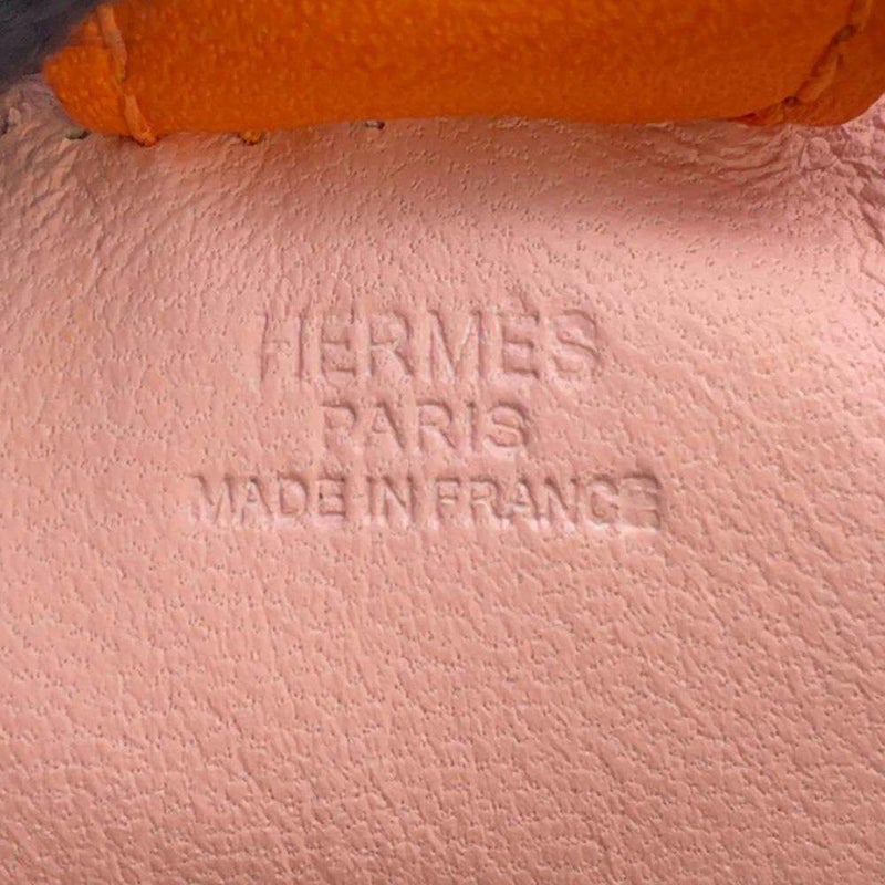 エルメス バッグチャーム ロデオ PM ローズサクラ/ローズジャイプール/オレンジ ラムスキン
