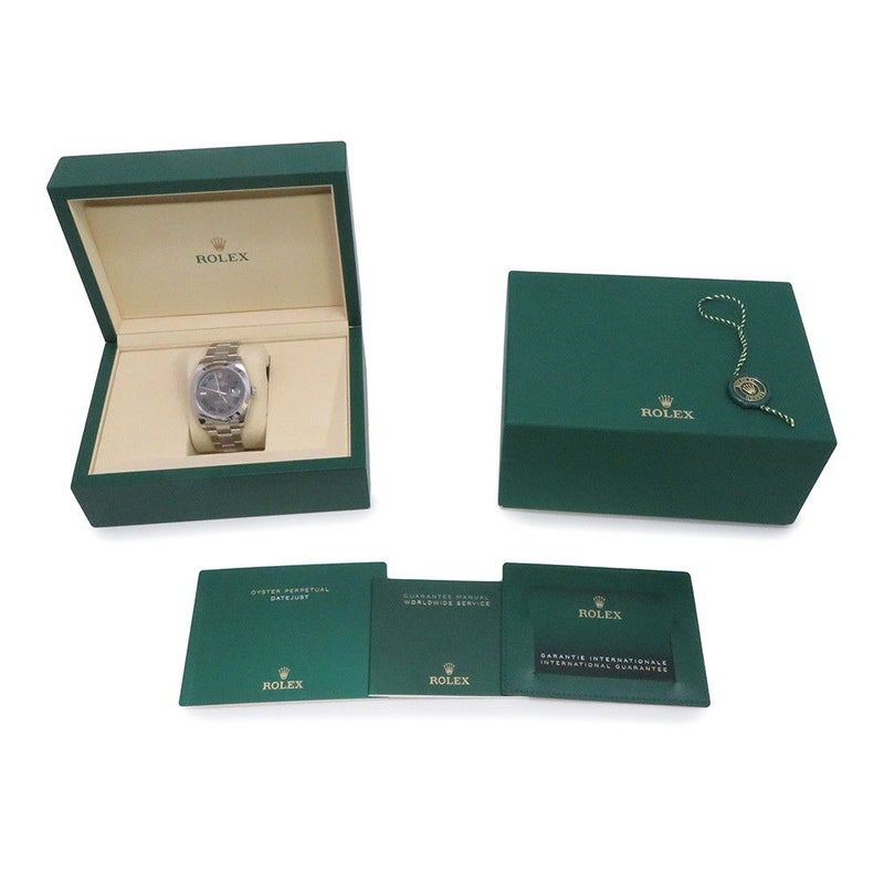 ロレックス デイトジャスト41 ランダムシリアル ルーレット 126300 ROLEX 腕時計 スレート文字盤 ローマン