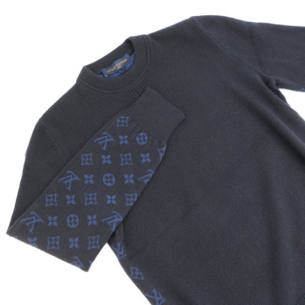 ルイヴィトン セーター モノグラム ハーフアンドハーフ カシミヤ メンズサイズS LOUIS VUITTON 長袖