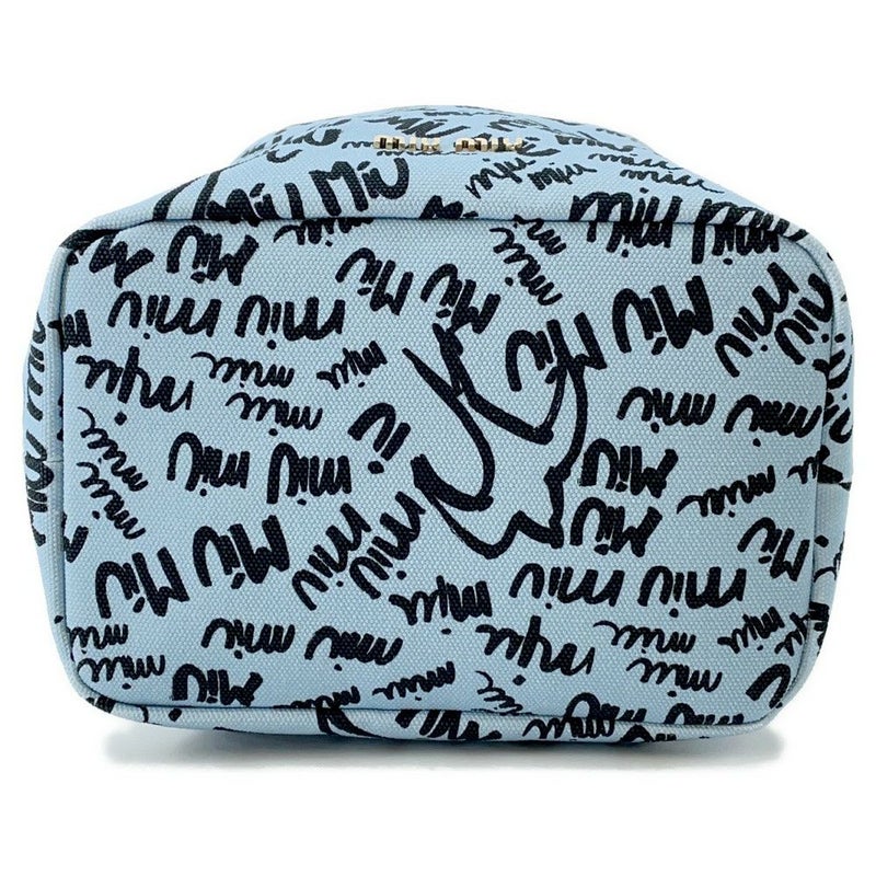 ミュウミュウ ハンドバッグ 巾着バッグ ロゴ キャンバス 5RM008 Miu Miu ツバメ