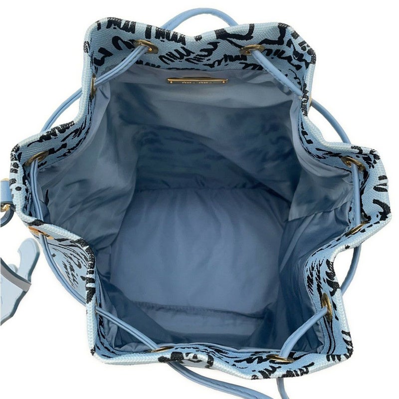 ミュウミュウ ハンドバッグ 巾着バッグ ロゴ キャンバス 5RM008 Miu Miu ツバメ