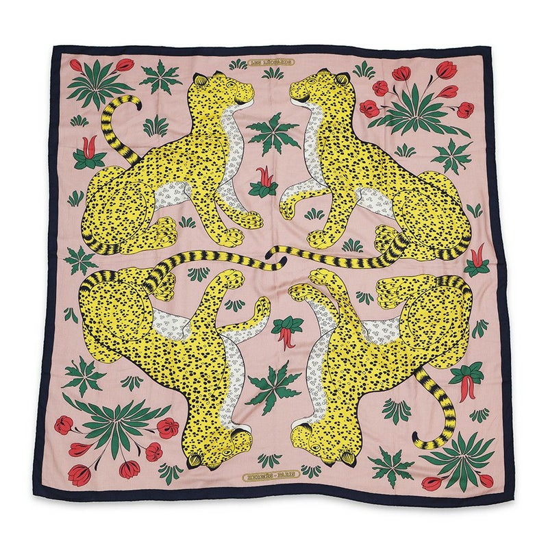 エルメス ストール カレ140 カレジェアン Les Leopards レオパード HERMES カシミヤ シルク 2022春夏