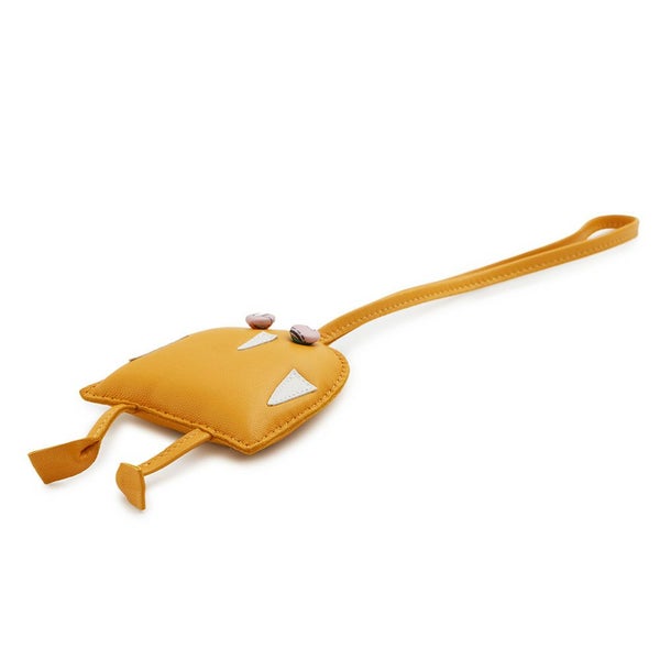 エルメス バッグチャーム プティアッシュ フクロウ オレンジ/マルチカラー スイフト/エプソン