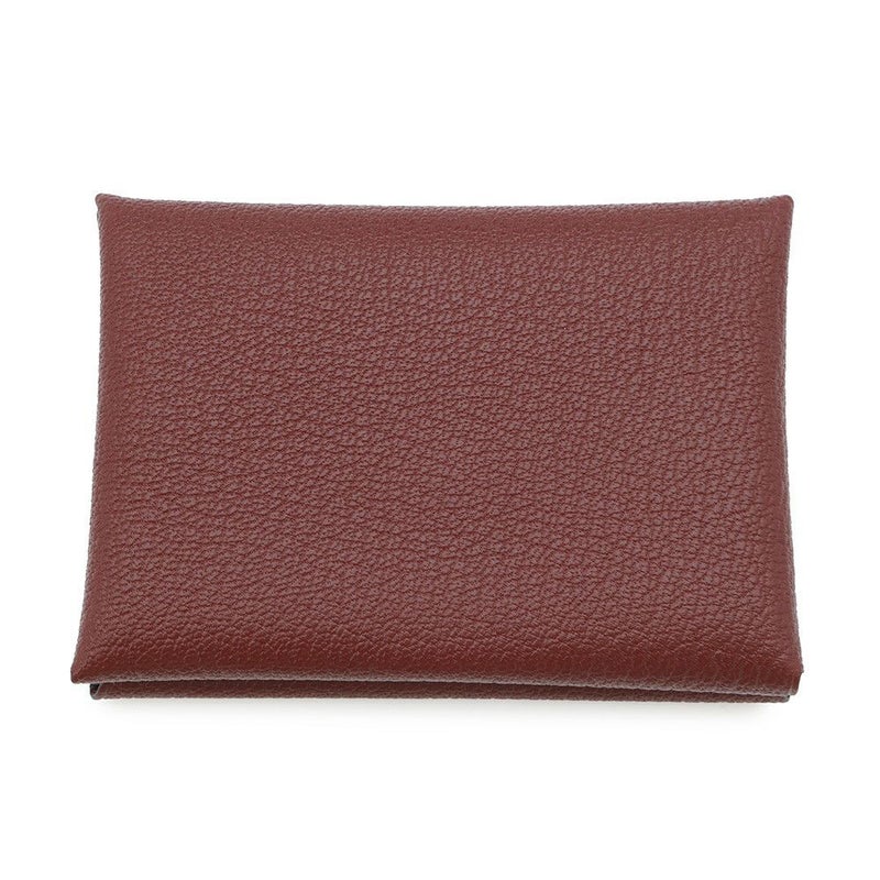 エルメス コインケース カルヴィ デュオ ルージュアッシュ/シルバー金具 シェブルミゾル W刻印