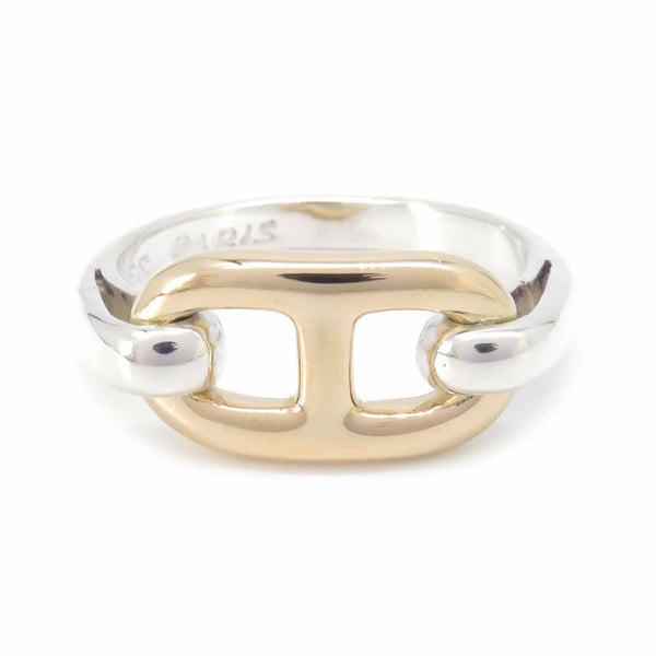 エルメス リング シェーヌダンクル K18YGイエローゴールド SV925シルバー リングサイズ約11号 HERMES 指輪