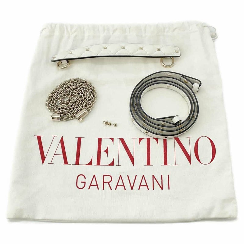 ヴァレンティノ ハンドバッグ ロックスタッズ スパイク 1W2B0K71WAS 2wayショルダーバッグ 白