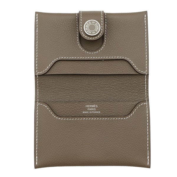エルメス カードケース RMS エトゥープ/シルバー金具 エバーカラー K刻印 HERMES 名刺入れ