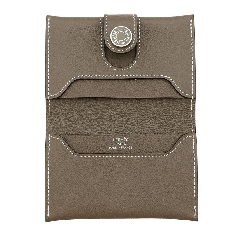 エルメス カードケース RMS エトゥープ/シルバー金具 エバーカラー K刻印 HERMES 名刺入れ