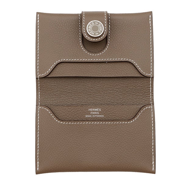 エルメス カードケース RMS エトゥープ/シルバー金具 エバーカラー K刻印 HERMES 名刺入れ