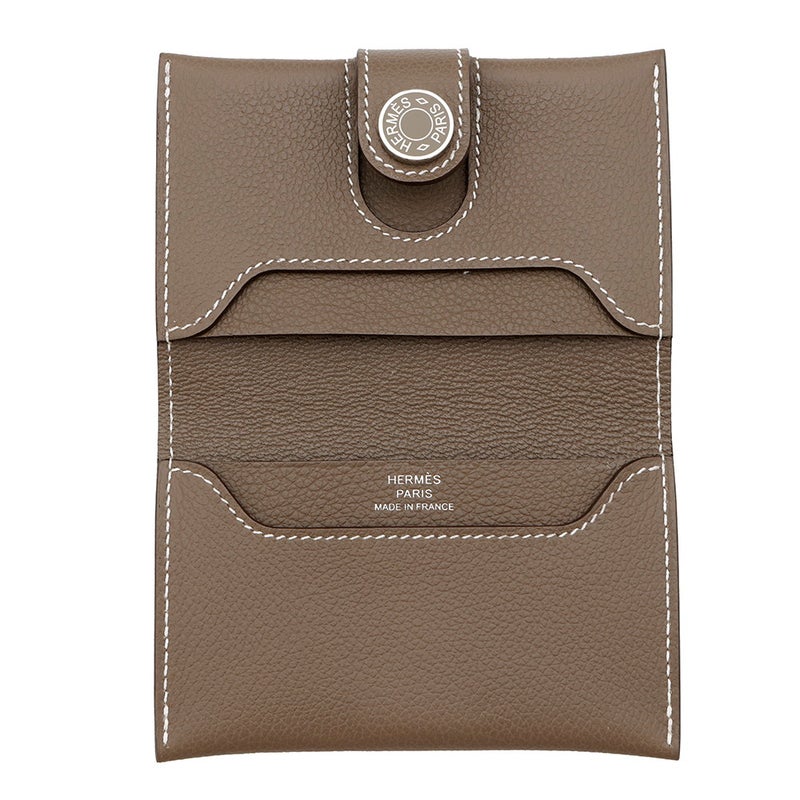 エルメス カードケース RMS エトゥープ/シルバー金具 エバーカラー K刻印 HERMES 名刺入れ
