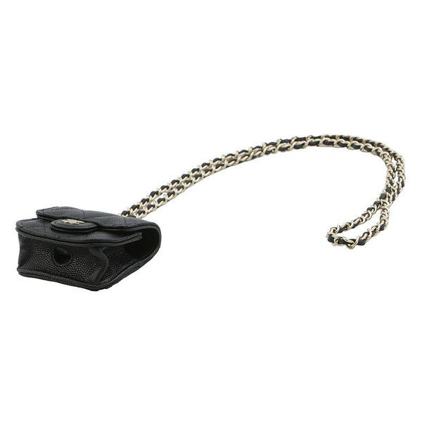 シャネル ケース AirPods Proケース マトラッセ ココマーク キャビアスキン ストラップ付き AP1739 CHANEL 黒