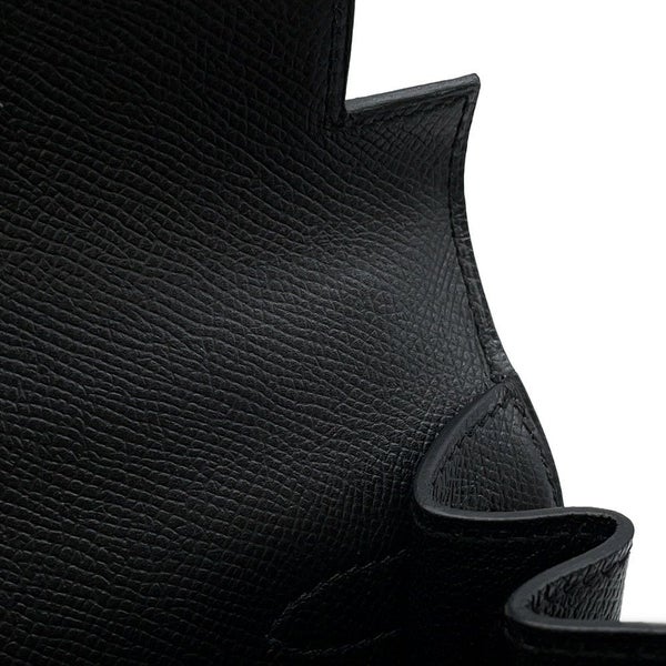 エルメス ハンドバッグ ケリー28 外縫い ブラック/ゴールド金具 エプソン T刻印 2wayショルダー 黒