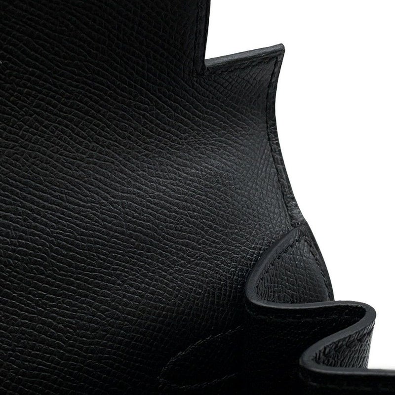 エルメス ハンドバッグ ケリー28 外縫い ブラック/ゴールド金具 エプソン T刻印 2wayショルダー 黒