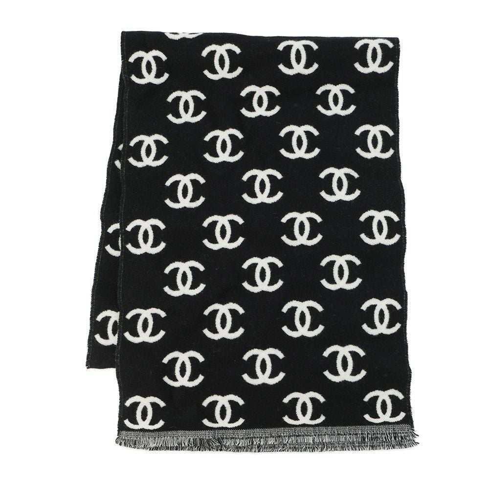 CHANEL シャネル　ニット　マフラー/ストール　ココマーク　黒　リバーシブル 渋谷並木橋店】2024年秋冬 CHANEL シャネル マフラー リバーシブル