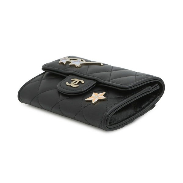 シャネル カードケース マトラッセ ココマーク クラシックカードケース ピンズ ラムスキン AP0214 CHANEL 名刺入れ 黒