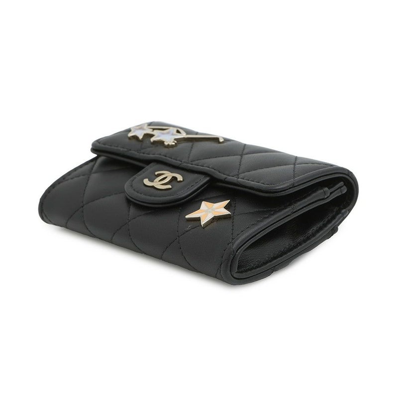 シャネル カードケース マトラッセ ココマーク クラシックカードケース ピンズ ラムスキン AP0214 CHANEL 名刺入れ 黒
