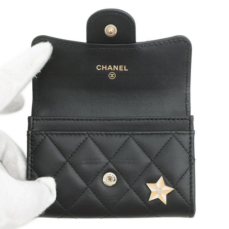 シャネル カードケース マトラッセ ココマーク クラシックカードケース ピンズ ラムスキン AP0214 CHANEL 名刺入れ 黒